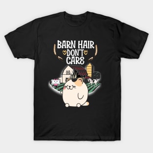 Barn Hair Don't Care Funny Farm And Horse Riding T-Shirt